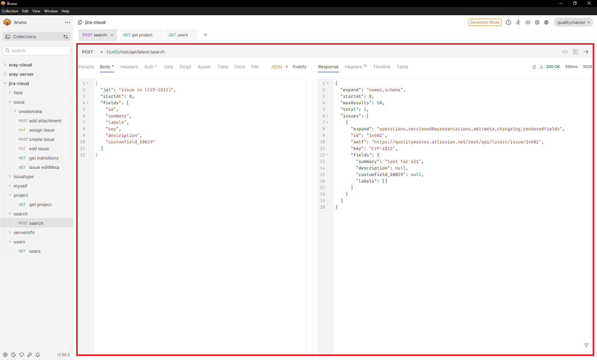 API Testing Bruno Requests