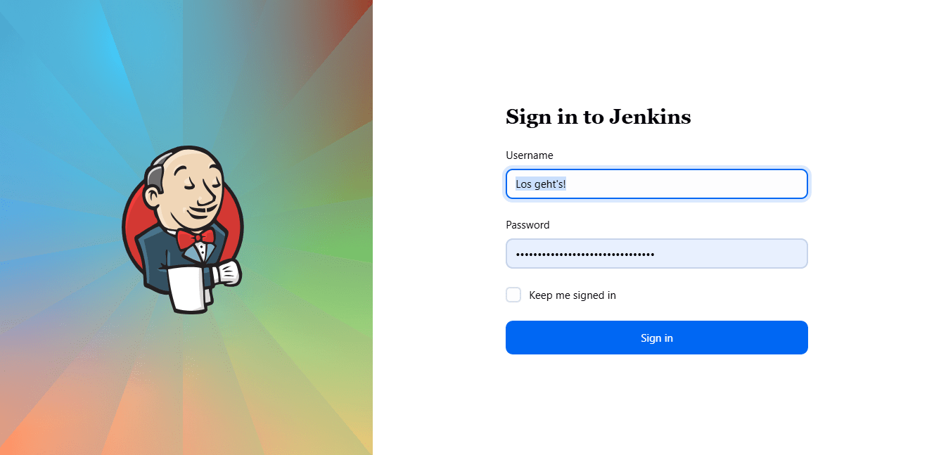 Login Seite von Jenkins